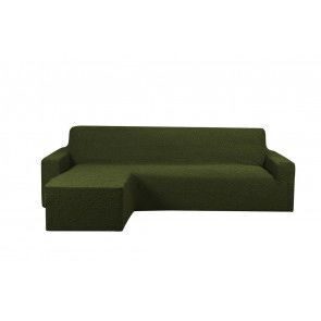 Чехол для углового дивана оттоманка без юбки (правый) зеленый Karteks