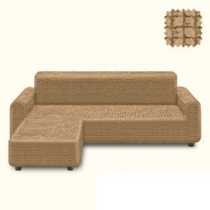 Чехол для углового дивана оттоманка левый песочный