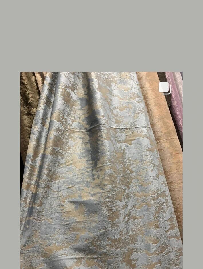 Ткань портьерная бархат Мрамор  светло серый
