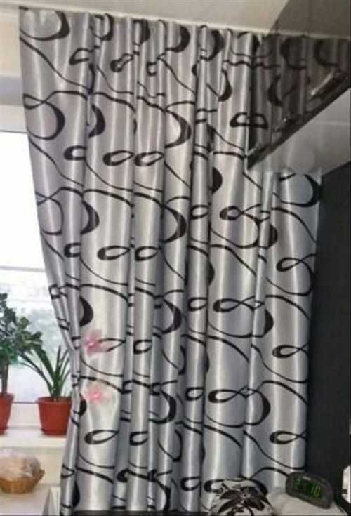 Ткань портьерная на отрез блэкаут( светонипроницаемая)  двухсторонная серый-черный