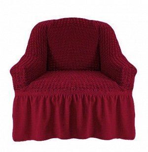 Чехол на кресло с юбкой бордовый Bulsan