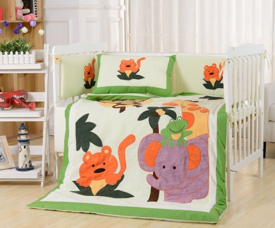 Комплект постельного белья для новорожденных с бортиком арт.19