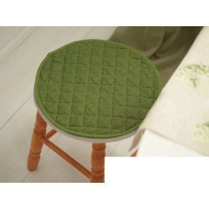 Подушка на стул круглая цвет темно- зеленая  d=38 см