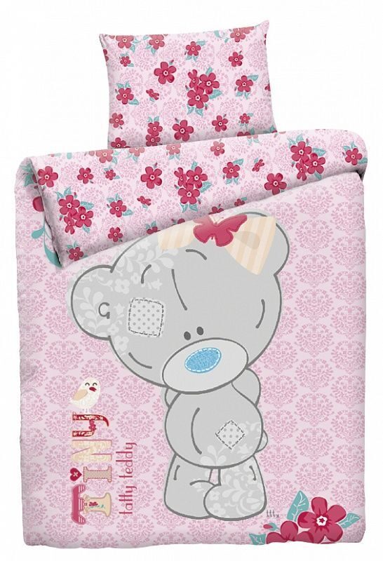 Комплект постельного белья для новорожденных Teddy baby розовый бязь