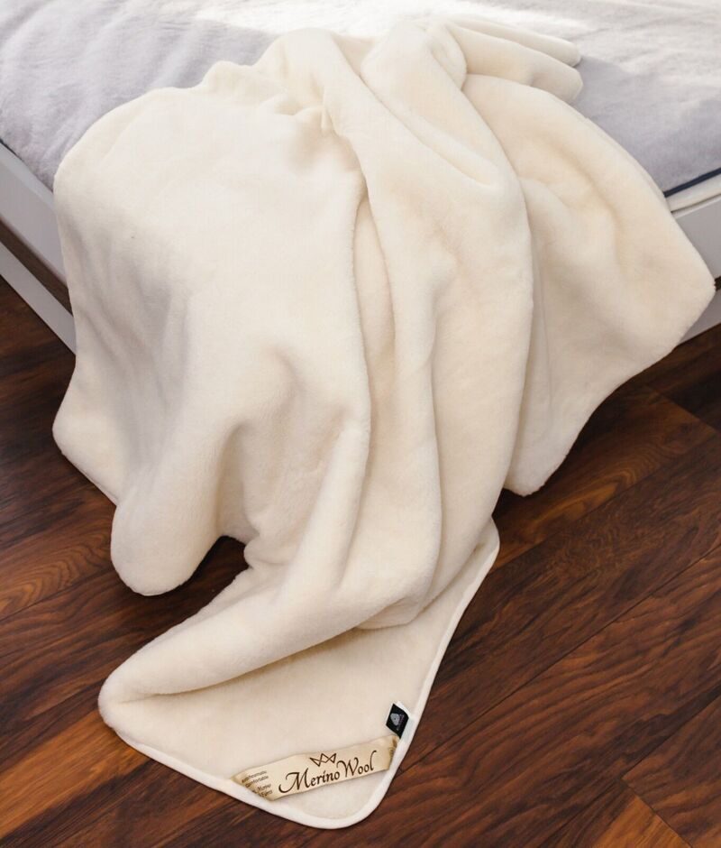 Одеяло-плед  шерстяное Cashemir white 170х200 шерсти мериноса (95%) и кашемира (5%)