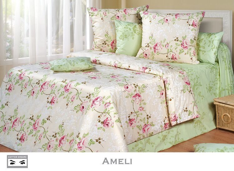 Постельное белье перкаль Cotton Dreams Ameli зел евродвухспальное